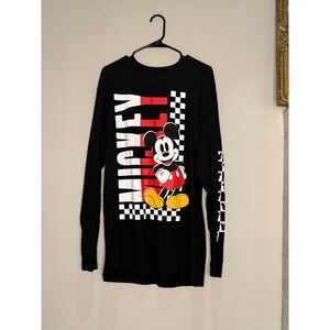 Disney Mickey Mouse‎ Long Sleeve Graphic Tee Black XL Menswear Comfy pullon